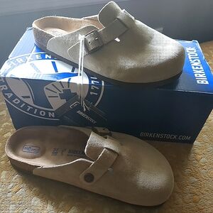 Birkenstock Boston Taupe Suede Clog NEW sz 37 (7)
